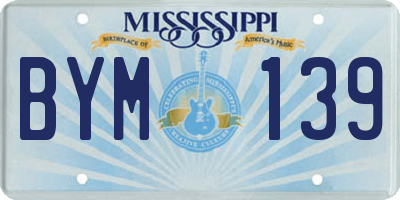 MS license plate BYM139