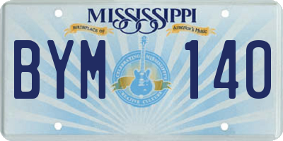 MS license plate BYM140