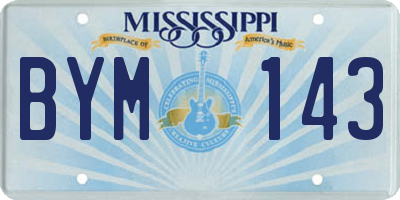 MS license plate BYM143