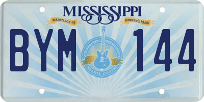MS license plate BYM144
