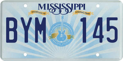 MS license plate BYM145