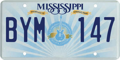 MS license plate BYM147
