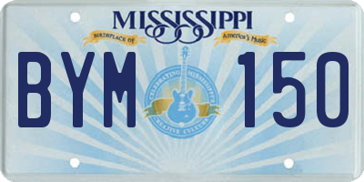 MS license plate BYM150