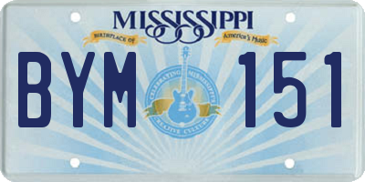 MS license plate BYM151
