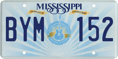 MS license plate BYM152