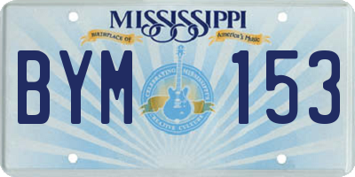 MS license plate BYM153