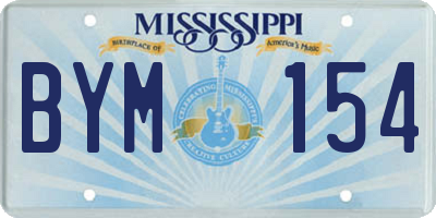 MS license plate BYM154