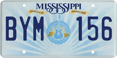 MS license plate BYM156