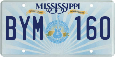 MS license plate BYM160