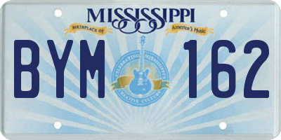 MS license plate BYM162