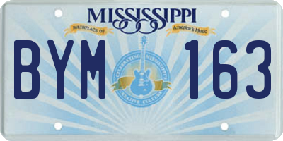 MS license plate BYM163
