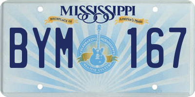 MS license plate BYM167