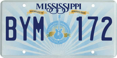 MS license plate BYM172