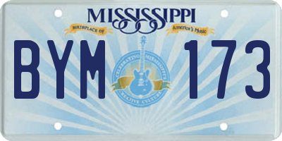 MS license plate BYM173