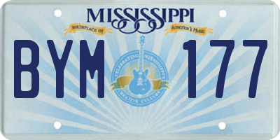 MS license plate BYM177
