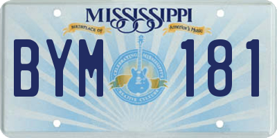 MS license plate BYM181