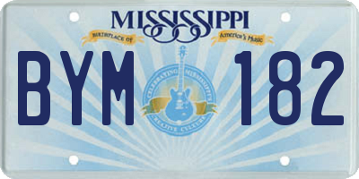 MS license plate BYM182