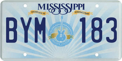 MS license plate BYM183