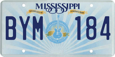 MS license plate BYM184