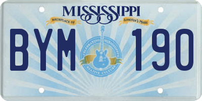 MS license plate BYM190