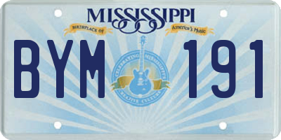 MS license plate BYM191