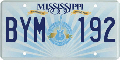 MS license plate BYM192