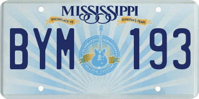 MS license plate BYM193