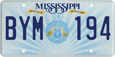 MS license plate BYM194