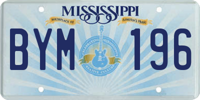 MS license plate BYM196