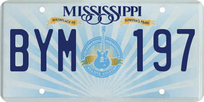MS license plate BYM197