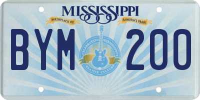 MS license plate BYM200