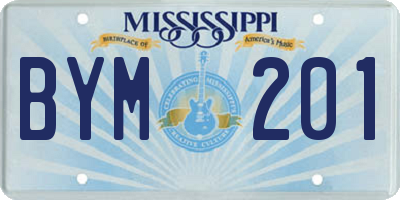 MS license plate BYM201
