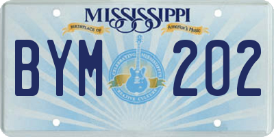 MS license plate BYM202