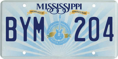 MS license plate BYM204