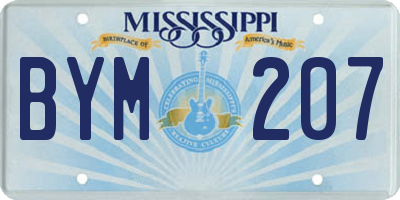 MS license plate BYM207