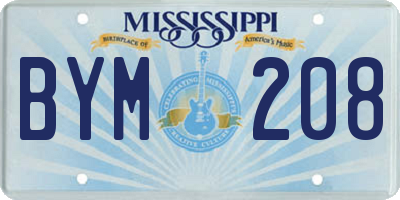 MS license plate BYM208