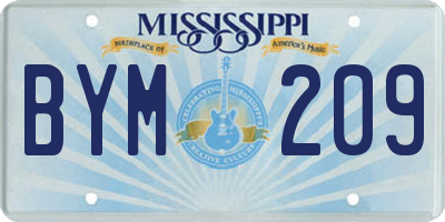 MS license plate BYM209