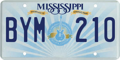 MS license plate BYM210