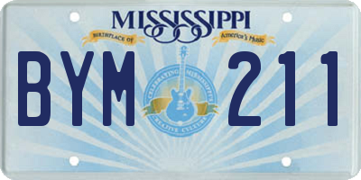 MS license plate BYM211
