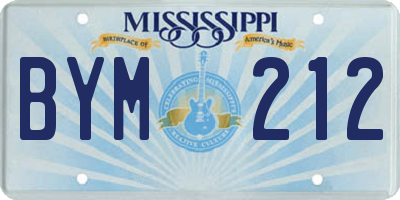 MS license plate BYM212