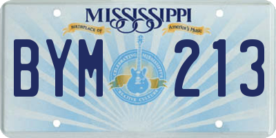 MS license plate BYM213