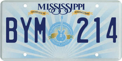 MS license plate BYM214