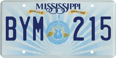 MS license plate BYM215