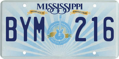 MS license plate BYM216