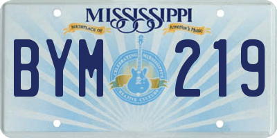 MS license plate BYM219