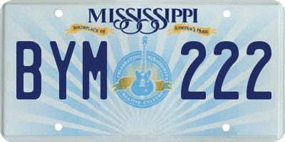 MS license plate BYM222