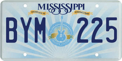 MS license plate BYM225