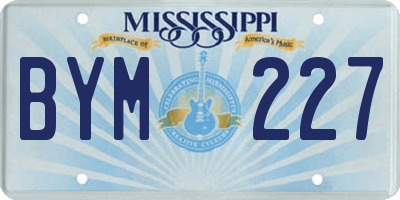 MS license plate BYM227