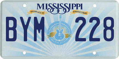 MS license plate BYM228