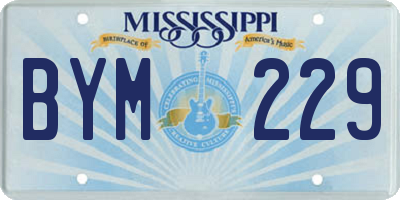 MS license plate BYM229
